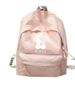 BTS Wings Backpack Backpack BTS Wings Merch cb5feb1b7314637725a2e7: black|Blue|Pink