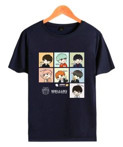 BT21 Cute Print T-Shirt BT21 T-Shirts cb5feb1b7314637725a2e7: black|Navy Blue|white|Grey