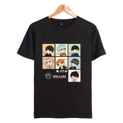 BT21 Cute Print T-Shirt BT21 T-Shirts cb5feb1b7314637725a2e7: black|Navy Blue|white|Grey
