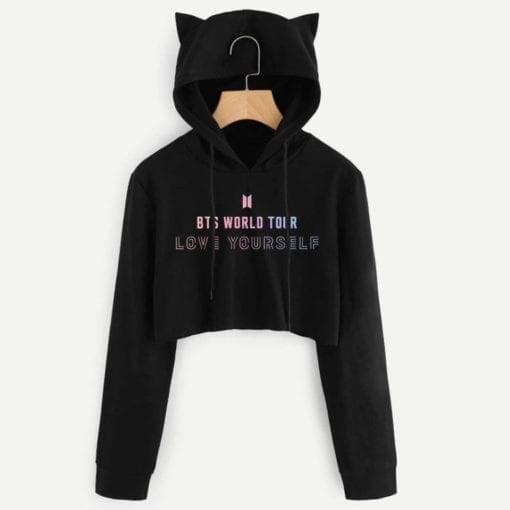BTS Cropped Hoodie Hoddies & Jackets a1fa27779242b4902f7ae3: Fake|Fake Love|Love Yourself / Pink|Love Yourself / Purple|Love Yourself / White|LY|So Sick|Tear|World Tour / Pink|World Tour / White