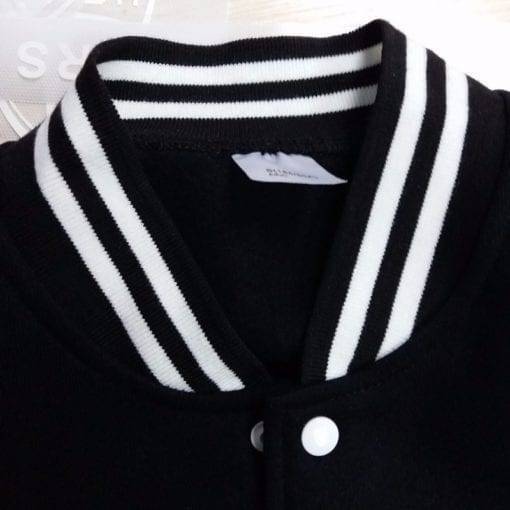 BTS Baseball Jacket Classic logo Hoddies & Jackets cb5feb1b7314637725a2e7: black|gray|Black / White|Gray / Black|Navy|Navy / White|Pink|Pink / Black