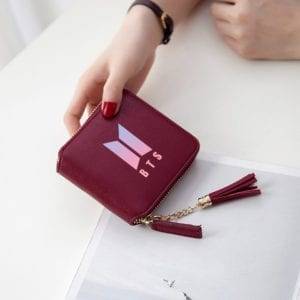 BTS Leather Purse Accessories Handbags & Wallets New Logo cb5feb1b7314637725a2e7: black|Burgundy|Pink 