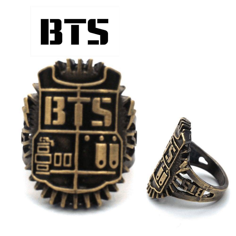 BTS youth group name fashion simple Korean version temperament logo should  aid student couple ring