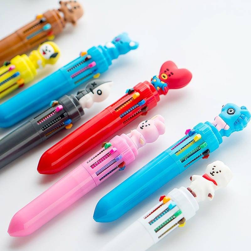 BTS MERCH SHOP, BT21 Cute 10 Color Ballpoint Pen