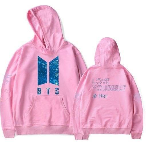 BTS Love Yourself Her Glitter Hoodie Hoddies & Jackets Love Yourself 'Her' New Logo cb5feb1b7314637725a2e7: black|gray|white|Navy|Pink|Red
