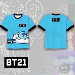 BT21 Short Sleeve T-Shirt BT21 T-Shirts cb5feb1b7314637725a2e7: BT21|CHIMMY|COOKY|KOYA|MANG