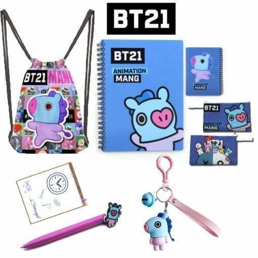 BT21 Drawstring Bag Backpack+Notebook+Pencil Case+Ballpoint Pen+Keychain School Gift BT21 Stationery cb5feb1b7314637725a2e7: CHIMMY|COOKY|KOYA|MANG
