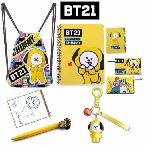 BT21 Drawstring Bag Backpack+Notebook+Pencil Case+Ballpoint Pen+Keychain School Gift BT21 Stationery cb5feb1b7314637725a2e7: CHIMMY|COOKY|KOYA|MANG