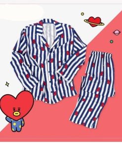 BTS Bangtan Boys cartoon version V Suga Same Harajuku Pajamas BT21 Pajamas & Sleepwear cb5feb1b7314637725a2e7: Jimin-blue|Jung kook-pink|V-navy