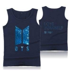 BTS Glitter Tank Top Love Yourself 'Tear' New Logo Tank Top cb5feb1b7314637725a2e7: black|gray|Navy Blue|white 