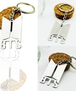 BTS Titanium Steel Pendant Keychain With BTS Logo Accessories Key Chain New Logo cb5feb1b7314637725a2e7: BTS