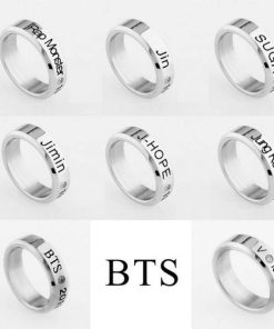 BTS Bangtan Boys Titanium Steel Rings Accessories Ring cb5feb1b7314637725a2e7: JHOPE|Jin|Suga|V|JIMIN|JUNGKOOK|Rap Monster