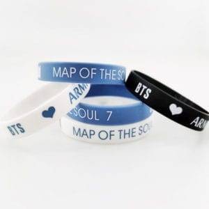 BTS MAP OF THE SOUL 7 Silicone Bracelet (2 Pieces) Accessories Bracelets BTS MAP OF THE SOUL 7 color: Black|Blue|White 