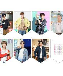 Dynamite Hanging Flags – Wall Decor Photo Cards with Rope BTS Dynamite Merch Photo Frame PhotoCard Color: A|C|B|D|E|F