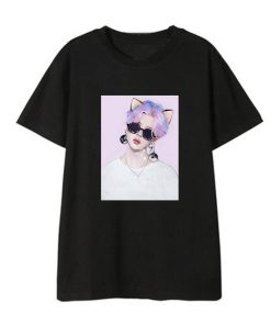 BTS JIMIN Hip Hop Streetwear T-shirt Bangtan Fashion T-Shirts T-Shirts Color: Black|White